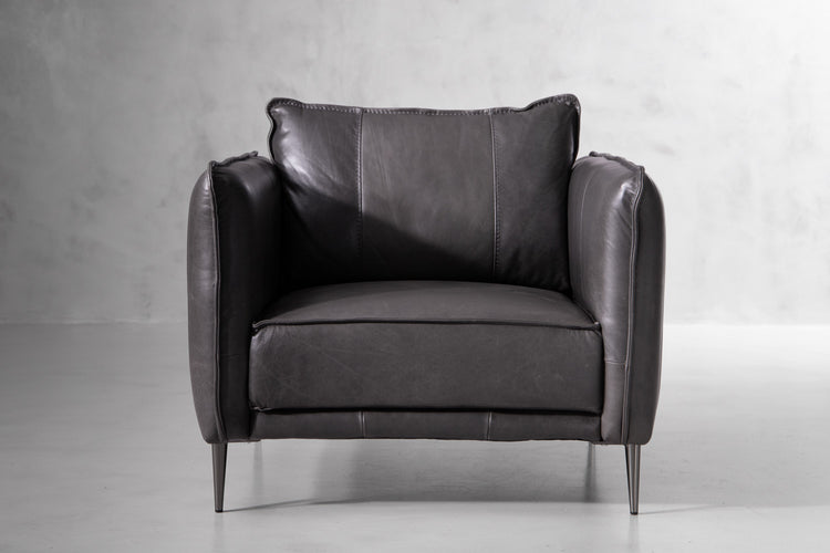 Oslo Leather Lounge Suite - Charcoal