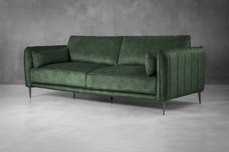 Oslo Velvet 3-Seater Sofa - Aged Forest