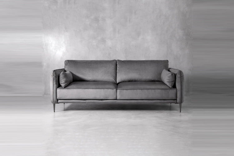 Oslo 3-Seater Velvet Sofa - Grey