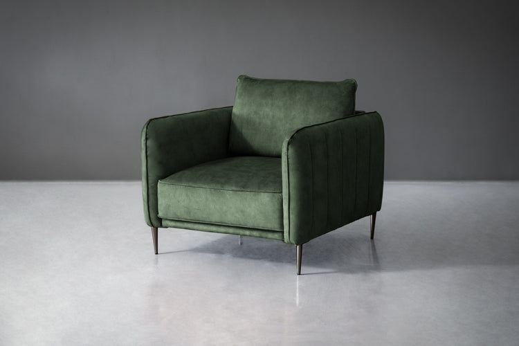 Oslo Velvet Armchair - Aged Forest