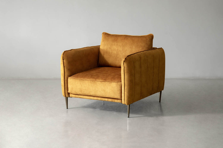 Oslo Velvet Armchair - Aged Mustard