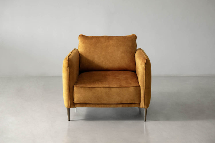 Oslo Velvet Armchair - Aged Mustard