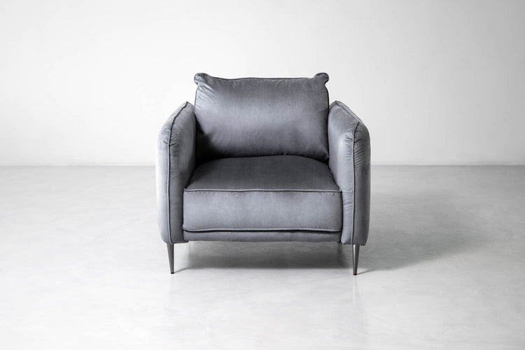 Oslo Velvet Armchair - Grey