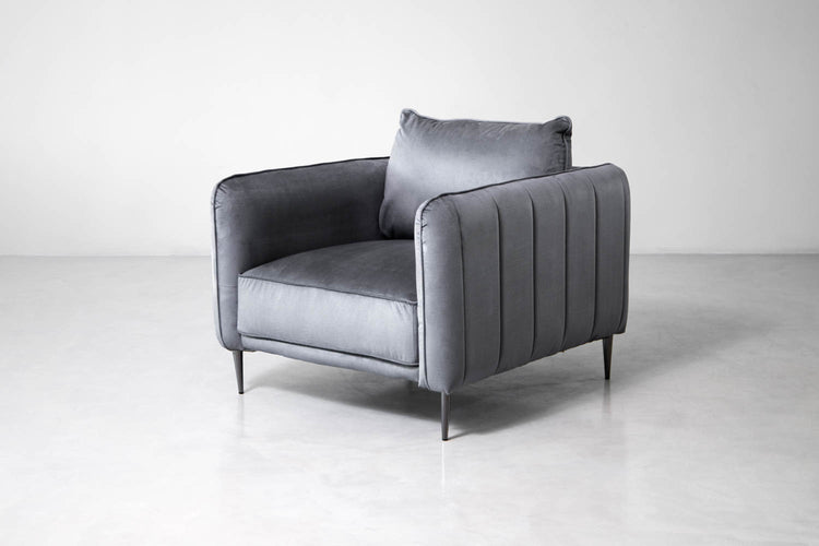 Oslo Velvet Armchair - Grey