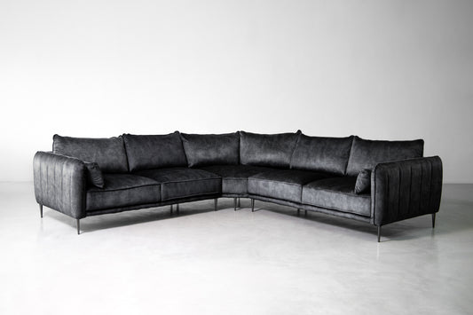 Oslo Velvet Corner Sofa - Aged Mercury