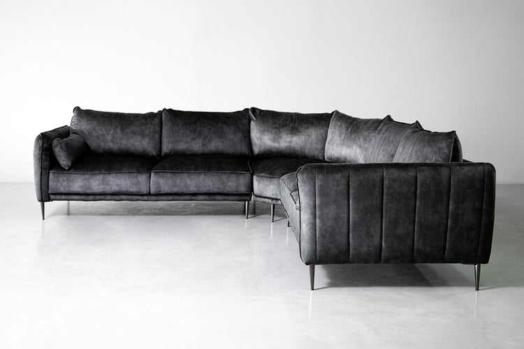 Oslo Velvet Corner Sofa - Aged Mercury