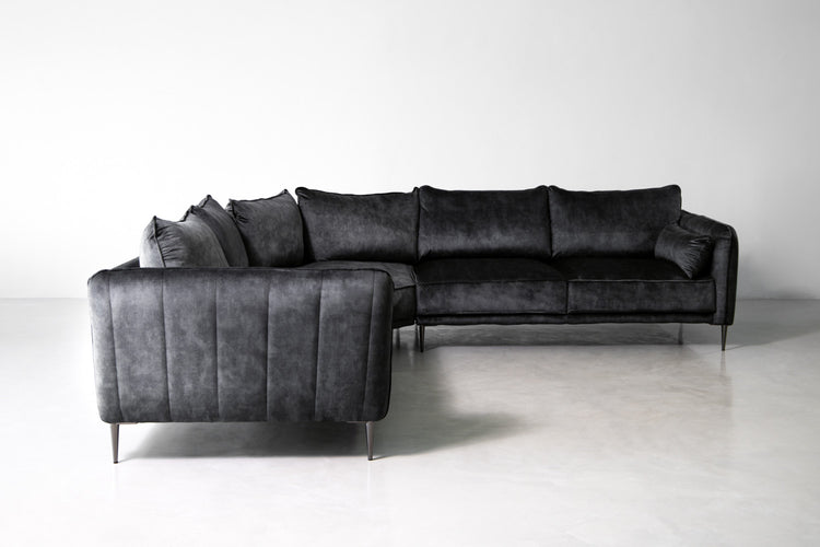 Oslo Velvet Corner Sofa - Aged Mercury