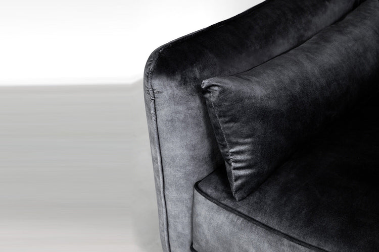 Oslo Velvet L-Shape Sofa - Aged Mercury