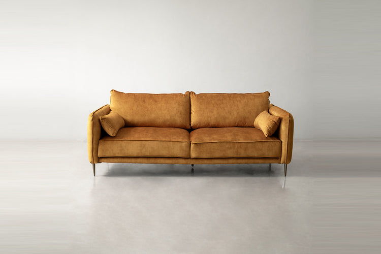 Oslo Velvet Lounge Suite - Aged Mustard