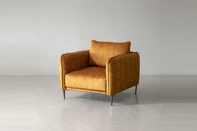 Oslo Velvet Lounge Suite - Aged Mustard