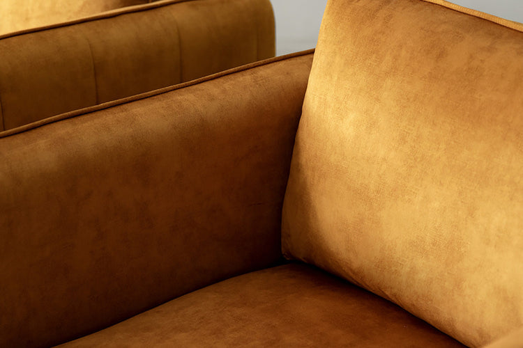 Oslo Velvet Lounge Suite - Aged Mustard