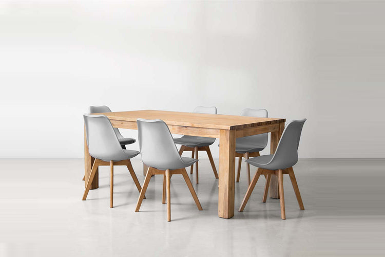 Lyra Atom 6-Seater Dining Set -1.6m - Grey