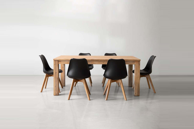 Lyra Atom 6-Seater Dining Set -1.8m - Matte Black