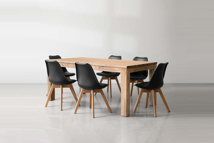 Lyra Atom 6-Seater Dining Set -1.8m - Matte Black