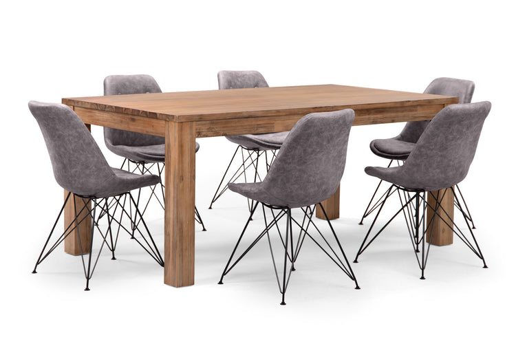 Lyra Enzo 6-Seater Dining Set (1.6m) - Vintage Grey