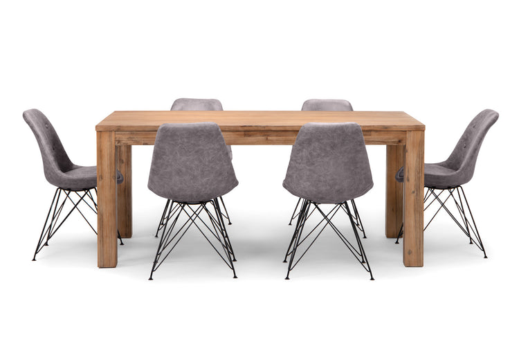 Lyra Enzo 6-Seater Dining Set (1.6m) - Vintage Grey