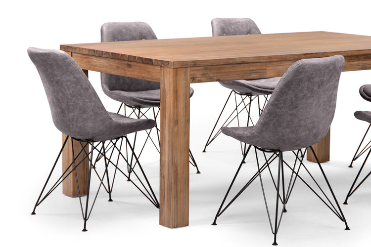 Lyra Enzo 6-Seater Dining Set (1.6m) - Vintage Grey