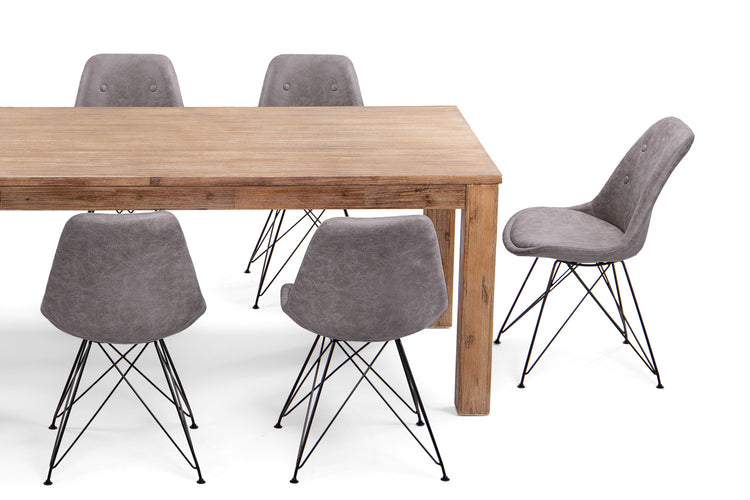 Lyra Enzo 8-Seater Dining Set (2.4m) - Vintage Grey