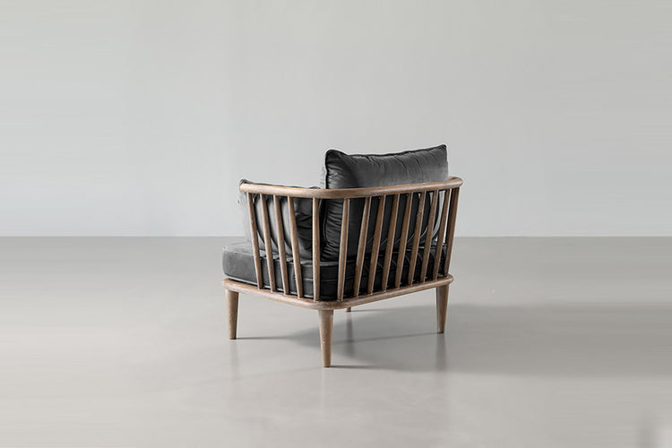 Zara Velvet Armchair - Charcoal