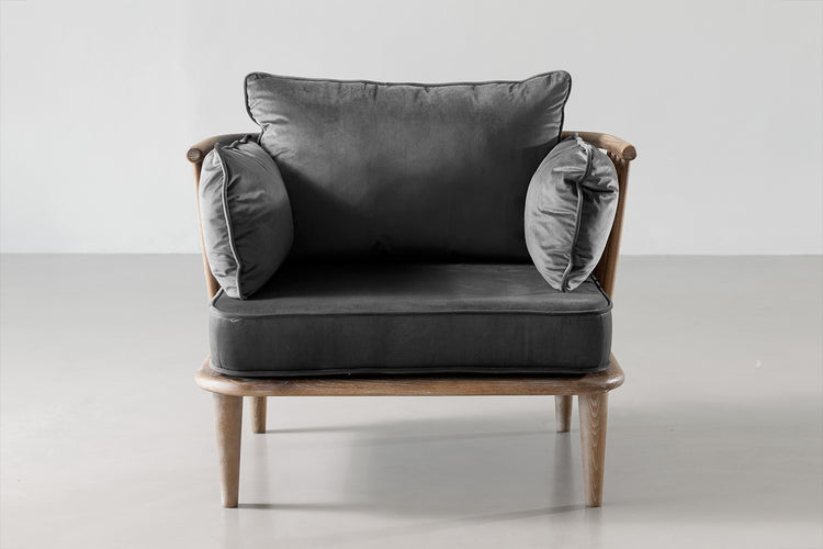 Zara Velvet Armchair - Charcoal