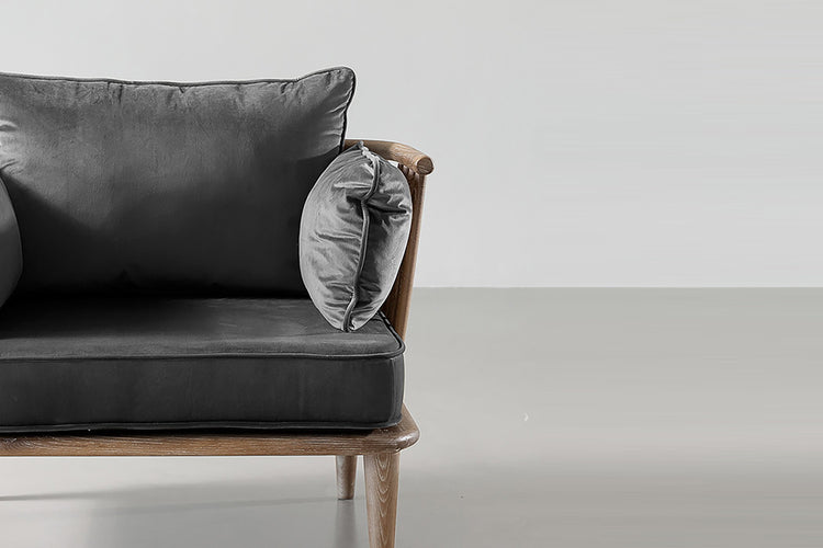 Zara Velvet Armchair - Charcoal