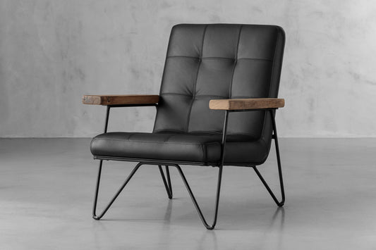 Odessa Leather Armchair - Obsidian